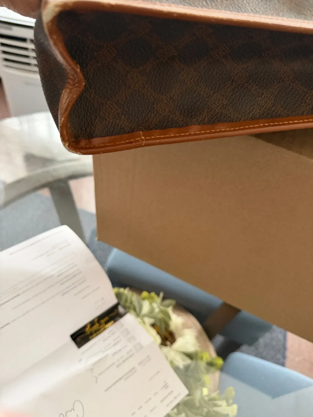 Bally Brown Monogram Tote with Tan Trim authentic